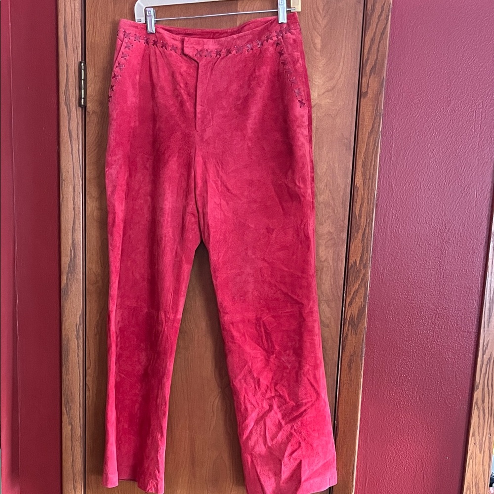 Like new August Silk Red suede Pants